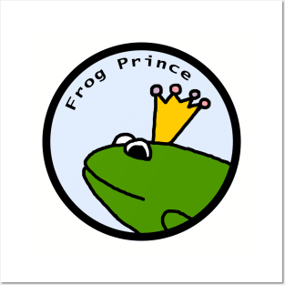 Portrait of a Green Frog Prince in a Circle Posters and Art